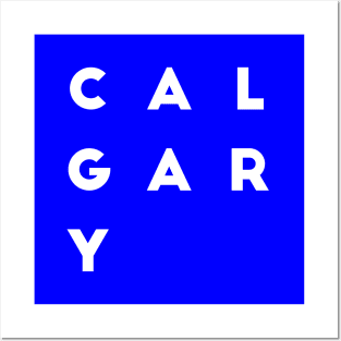 Calgary | Blue square, white letters | Canada Posters and Art